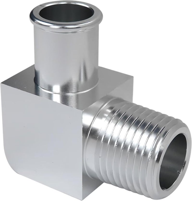 Vicue New 90 Degree Chromed Aluminum Intake Manifold Fitting Right Angle 5/8" Hose to 1/2" NPT Heater #4530 by - Image 1